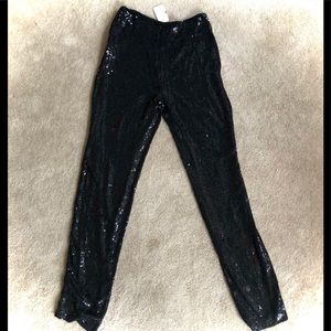 Oscar de la Renta black sequin pants.
